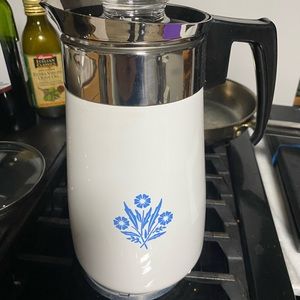 1960 vintage Blue Corn Corning ware Percolator